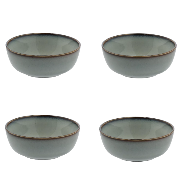 Kitro Grey Porcelain Cereal Bowl Set