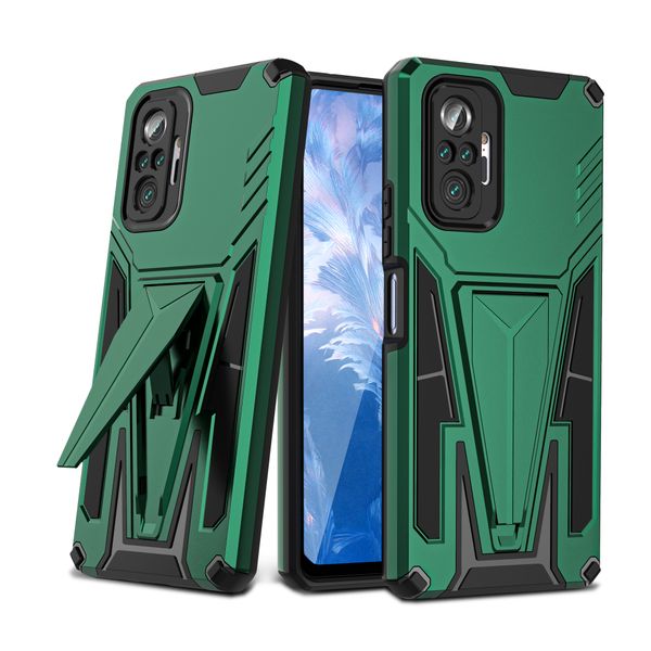 CellTime Redmi Note 10 Pro V-Armor Shockproof Kickstand Cover - Red