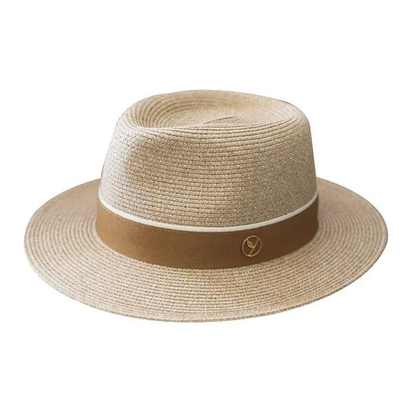 Straw Fedora Hat 60CM Wide Brim UPF50+ Sun Protection for Men Women Summer