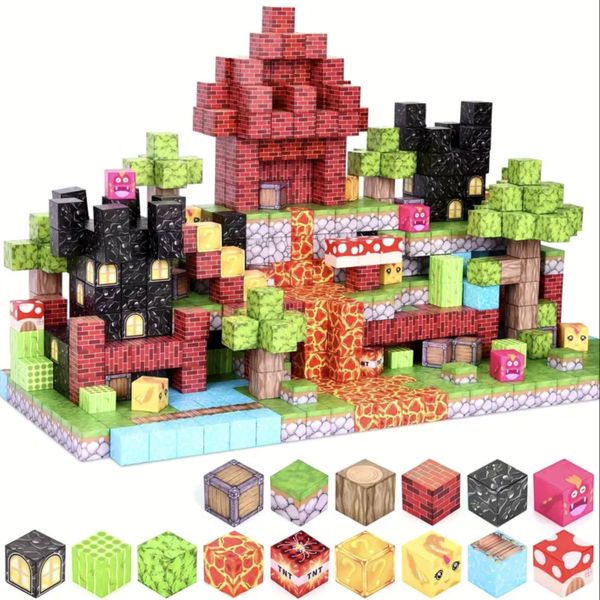 DIY Magnetic Building Blocks Castle 100 piece