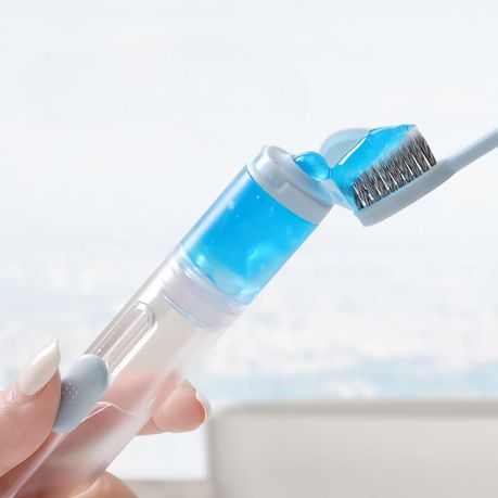 Travel Portable Toothbrush with Sliding Toothpaste Decanter