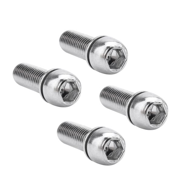 4Piece Bicycle Stem Screws Water Bottle Cage Bolts Socket Screws Silver M7