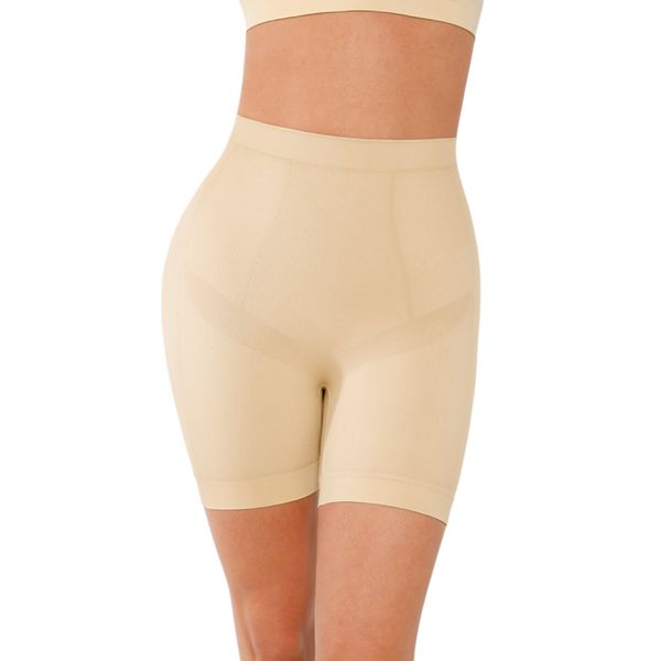 Pear Shapewear Seamless Mid-Waist Smoothing Shorts - Beige