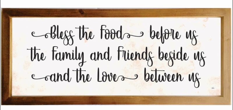 Bless The Food, Wall Art-Size: W-870mm X H-370mm