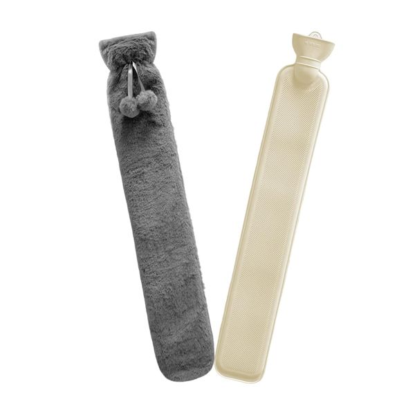 Hot Water Bottle with Soft Plush Cover Leakproof PVC Body for Pain Relief
