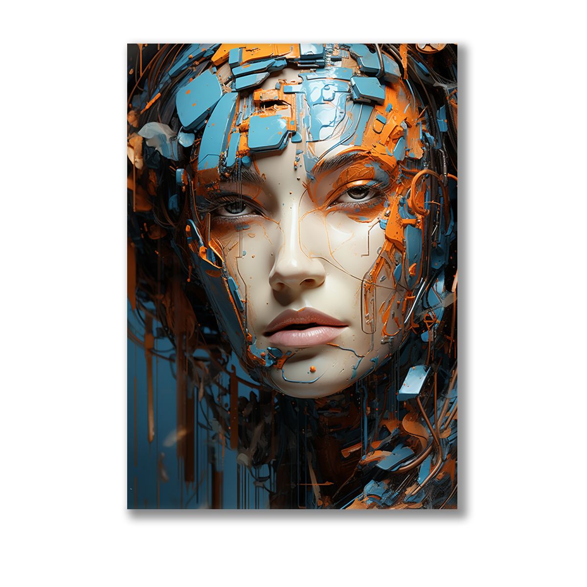 Canvas Wall Art: Vivid Reverie 4 - Abstract Portrait Canvas Print ...