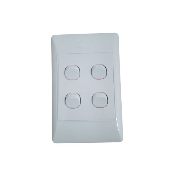 P Piper 4 x 2 4 Lever 1 Way Switch White - 3 Pack