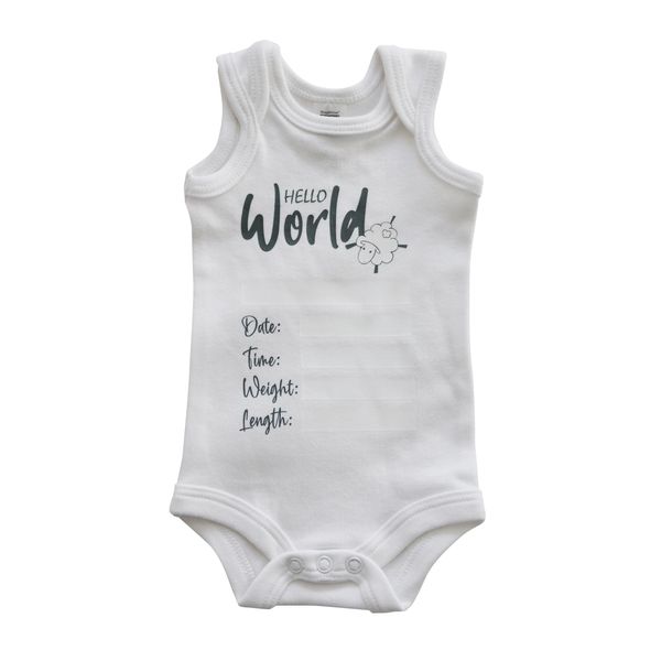 Snuggletime - SnuggleRoo Baby Welcome Announcement Vest - HELLO WORLD!