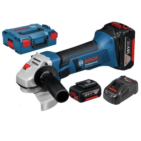 BOSCH - Cordless Angle Grinder, 2 x 5.0Ah Batteries and 1 x Charger