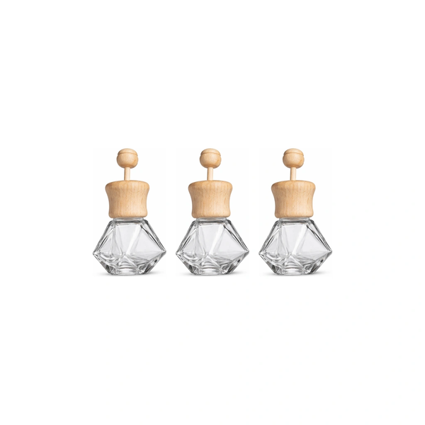 3 Pack - Empty Air Freshener Bottle &amp; Lemon Scent Perfume - Transparent