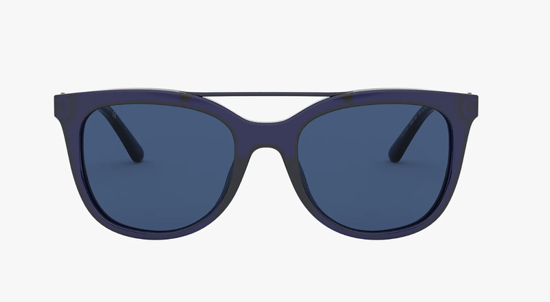 Tory Burch Women's Transparent Navy Square Brow Bar Sunglasses