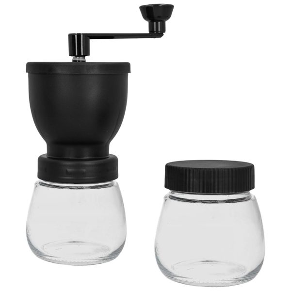 High Quality Manual Coffee Grinder With Extra Tank - Black/Transparent