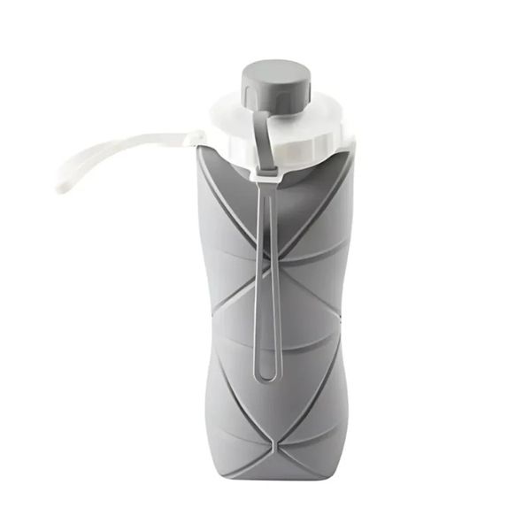 Silicone Folding Collapsible Portable Water Bottle 600ml-Grey,MTX11 2 Pack