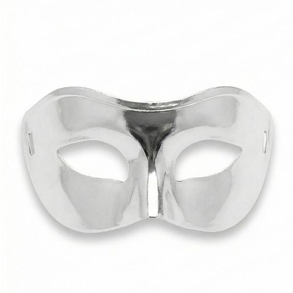 Silver Metallic Masquerade Eye Mask for Costumes and Parties