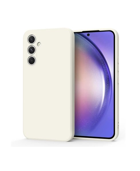 Liquid Silicone Back Case for Samsung Galaxy A34- Cream White