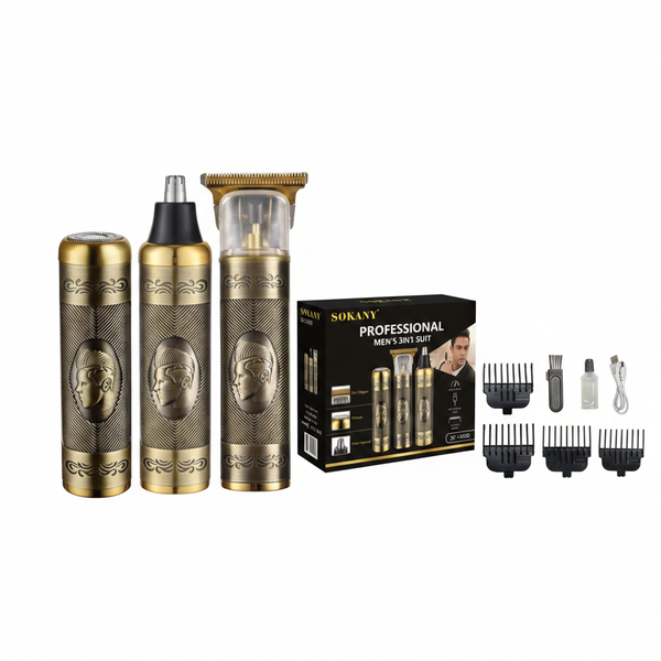 Sokany 3-in-1 Professional Grooming Kit with T Blade Shaver - Gold