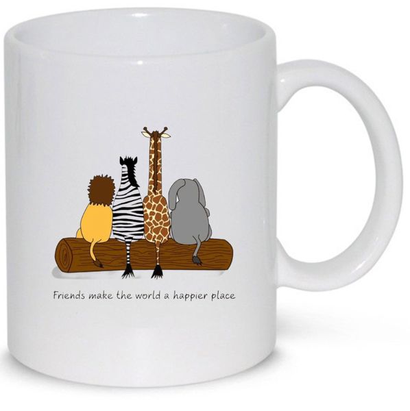 Friends Make The World A Happier Place Birthday Christmas Meme Gift Mug