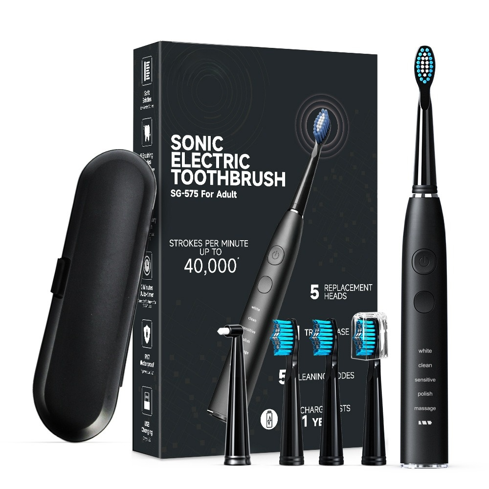 Ultra Whitening Electric Toothbrush 8 Brush Heads and Travel Case
