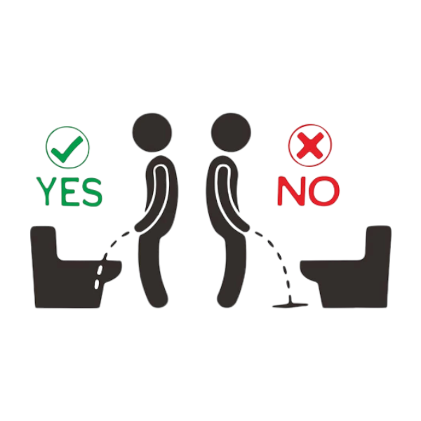 Funny Graphic Toilet Etiquette Reminder Sticker - Black