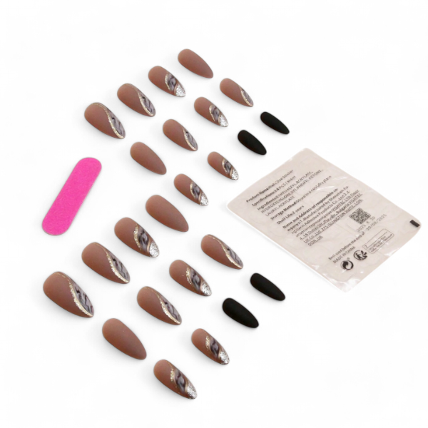 24pcs Stylish And Elegant Almond Press-On Nails - Multicolour