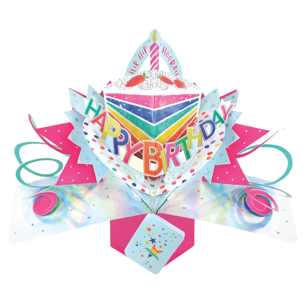 Birthday Rainbow Cake 3D Pop-Up Greeting Card