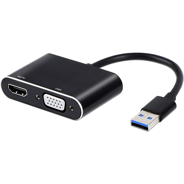 Black High-Performance VGA/HDMI Video Adapter