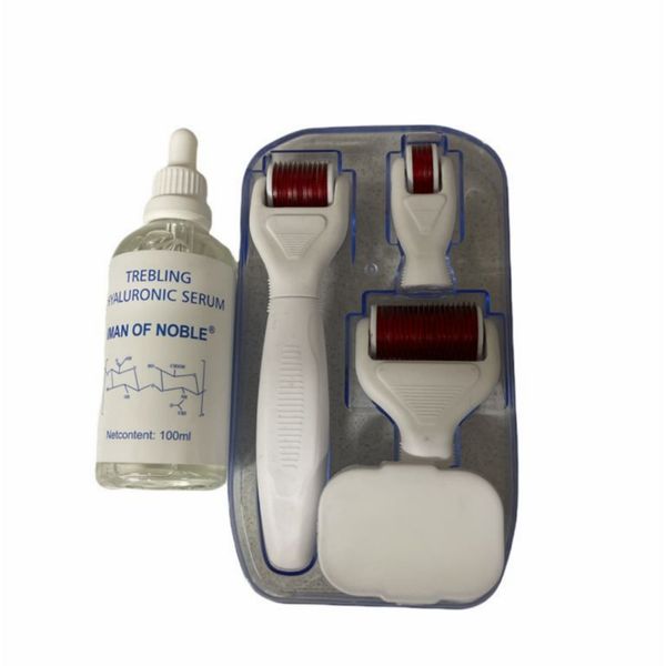 4 in 1 Derma Roller With 100ml Hyaluronic Acid Serum