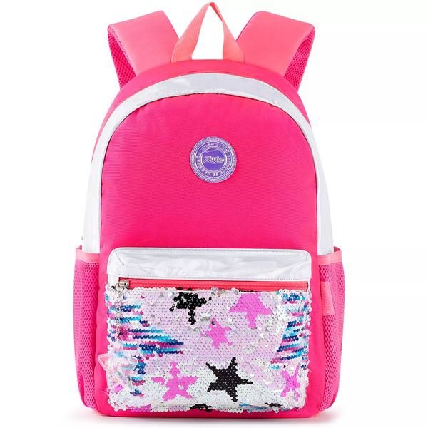School Bookbags for Girls Glitter Stars Sequin Stylish Shiny