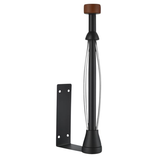 Modern Stainless Steel and Acacia Wood Kitchen Paper Towel Holder - Black