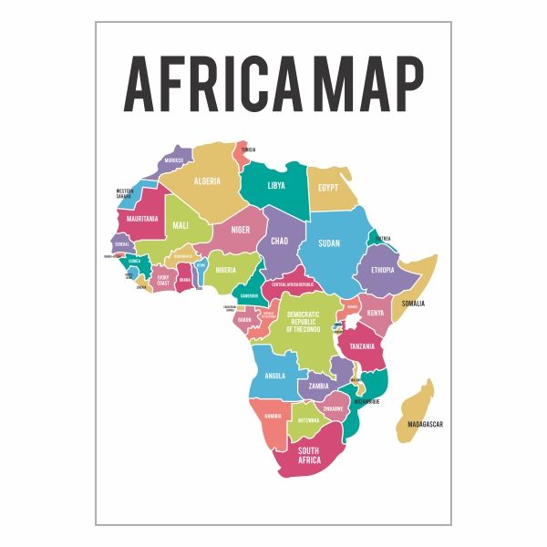 Map Of Africa Colours - A1 Poster