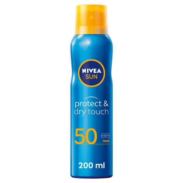 NIVEA SUN Protect &amp; Dry Touch Invisible Cooling Mist SPF50 Sunscreen, 200ml