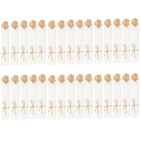 120 Pieces Wooden Compostable Cutlery Set Biodegradable Disposable Utensil