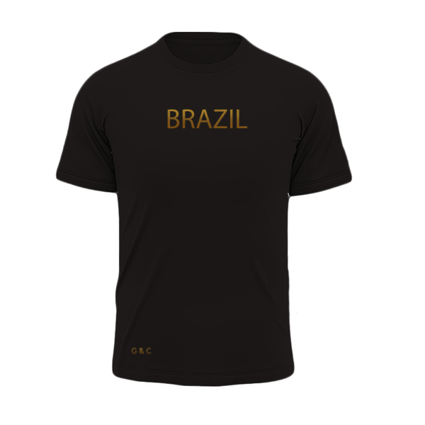 Limited Edition Gup & Co Men's Black Cotton T-Shirt - Golden Brazil ...