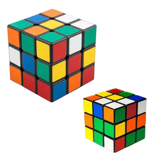 Magic Rubik's Speed Cube, 3x3 Black, 7 Inch and 5 Inch, Pack of 2