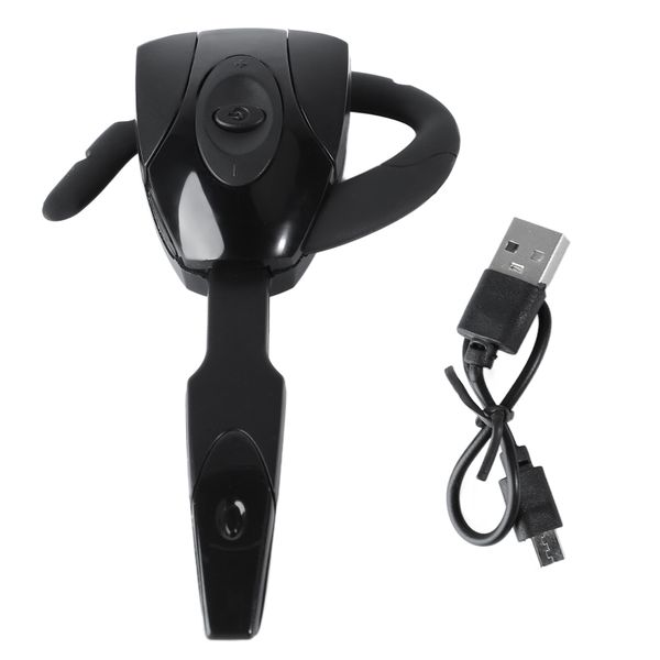 Rechargeable Wireless Single Ear Bluetooth Earpiece (Black)