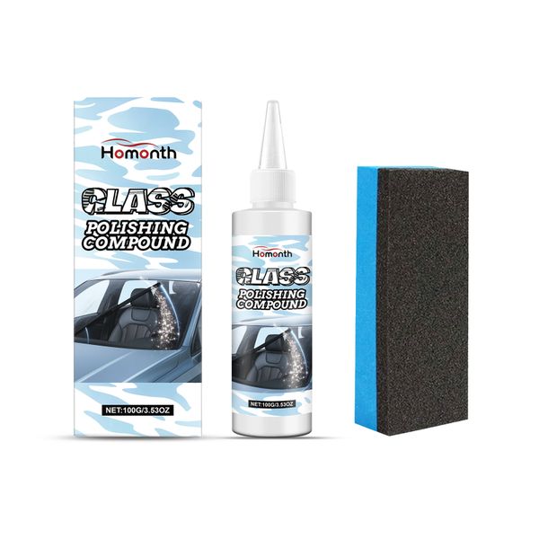 Homonth Car Glass Polish Set - Removes Oil Film, Restores Clarity