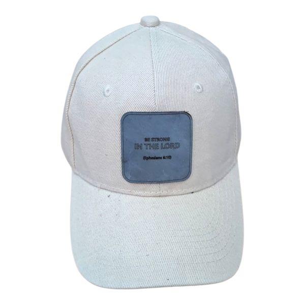 Gift Emporium Leather Patch Trucker Cap | One Size Fits Most | Cream