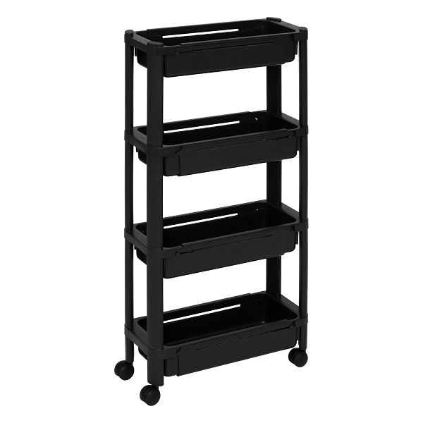 5five 4 Tier Black Extendable Kitchen Trolley 35x15x78.5cm