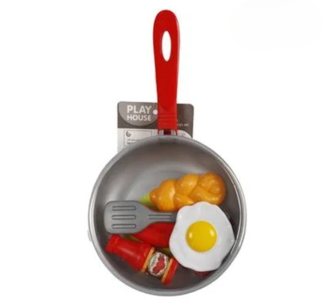 Mini Kitchen Play Pan with Colorful Play Foods