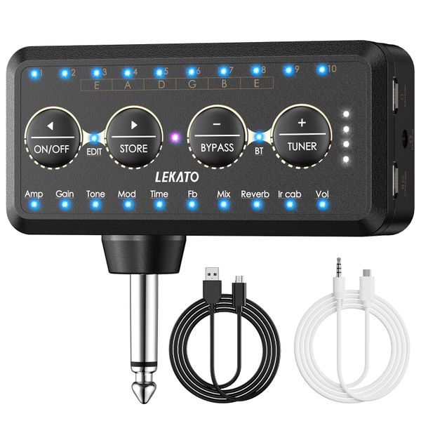 LEKATO Wireless Multi-effects Guitar Headphone Amplifier 10 Preamp