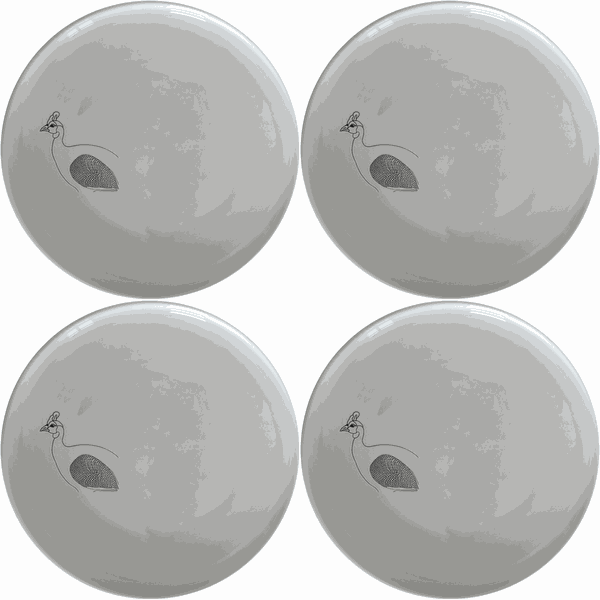 Helmeted Guineafowl Dinner Plate Set of 4 - Range 4