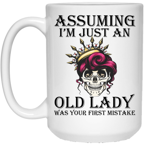 Assuming I'm Just an Old Lady Skull Birthday Christmas Gift Mug