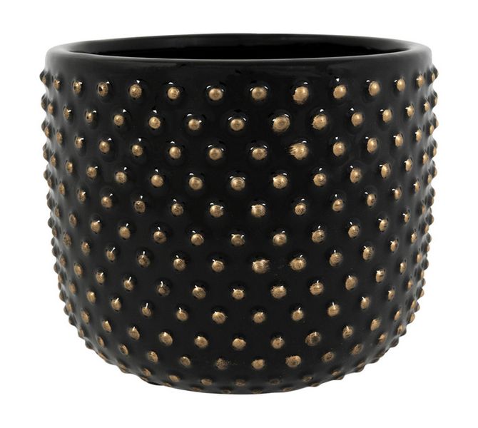 Bolino Indoor Plant Pot - Shiny - Black - 150 x 130mm