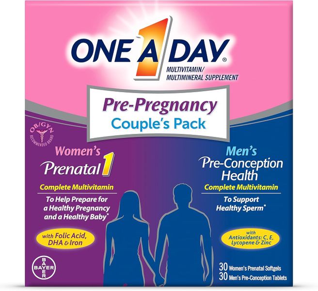 One A Day Pre-Pregnancy Multivitamin Couple's Pack 30+30 Count