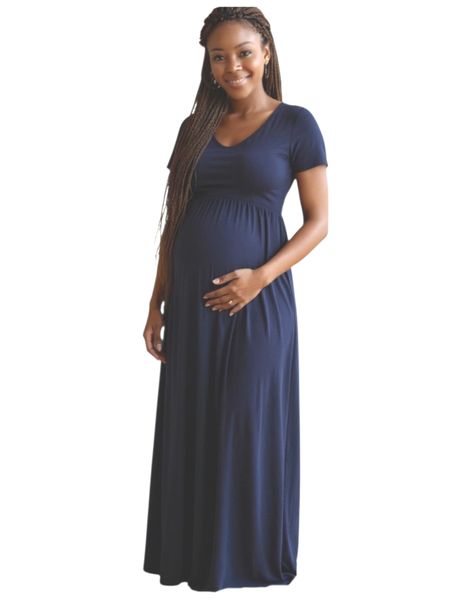 Absolute Maternity Short Sleeve Maxi Navy