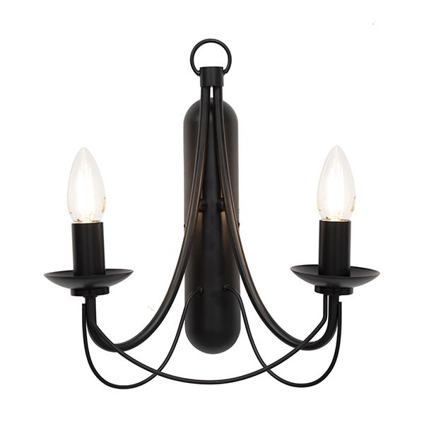 The Lighting Warehouse - Wall Light Maypole 2 Light Black