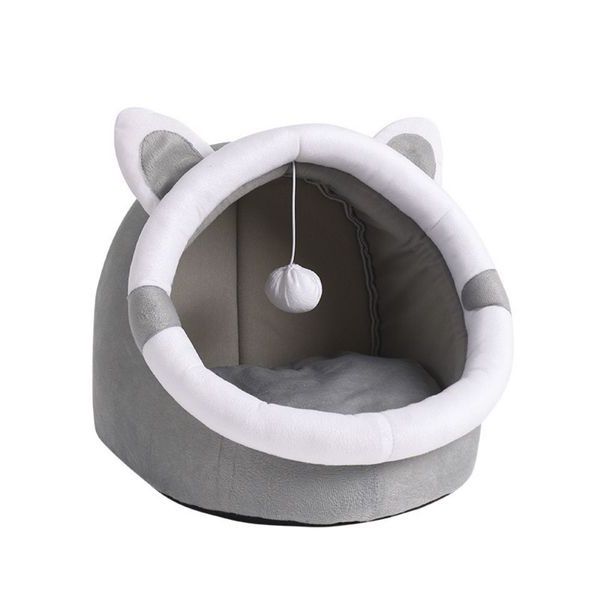 Bestby - Cozy Enclosed Pet Bed Soft Cat Cave for Kittens and Small Pets
