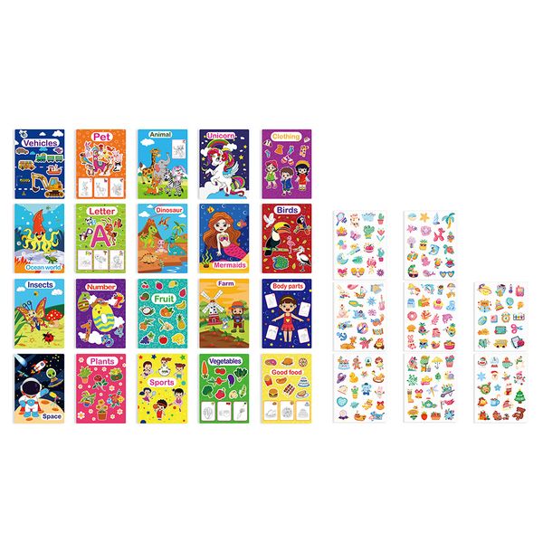 20 Set Small Coloring Books with Reward Sticker Back to School Supplies