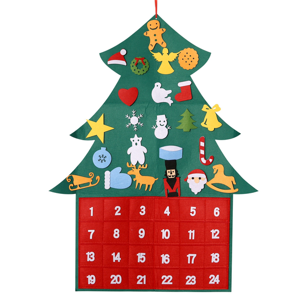 Christmas Calendar Felt Christmas Tree DIY Hanging Pendant Christmas Tree O