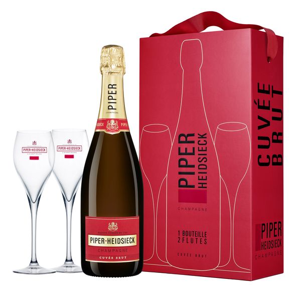 Piper - Heidsieck Brut Champagne double glass pack - 750ml